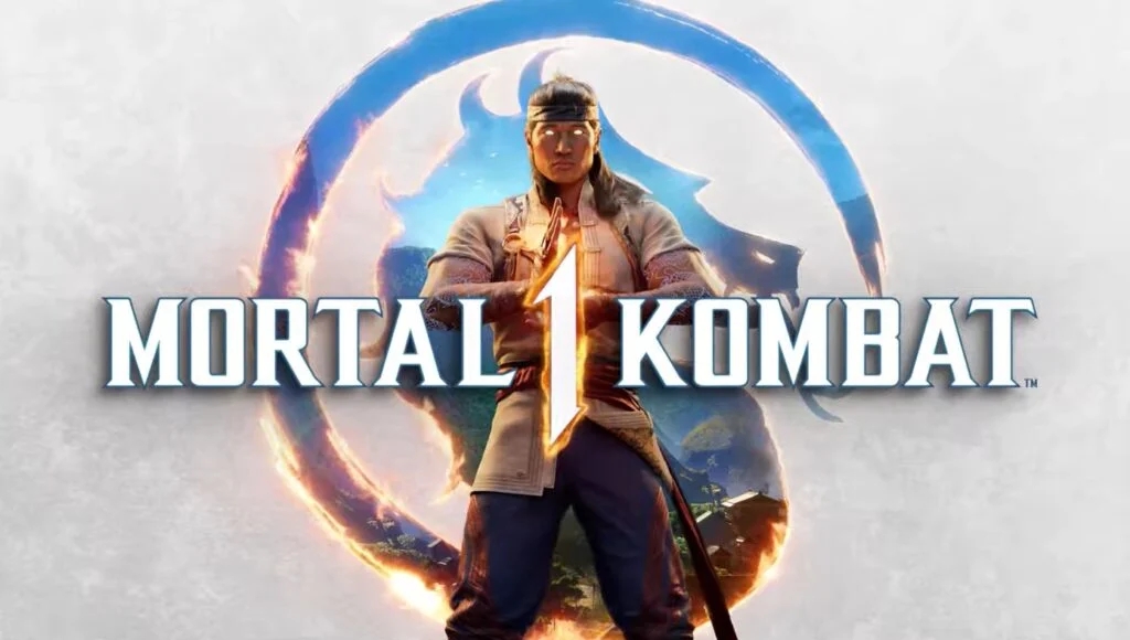 The official logo for Mortal Kombat 1, showing Liu Kang against the classic Mortal Kombat symbol.